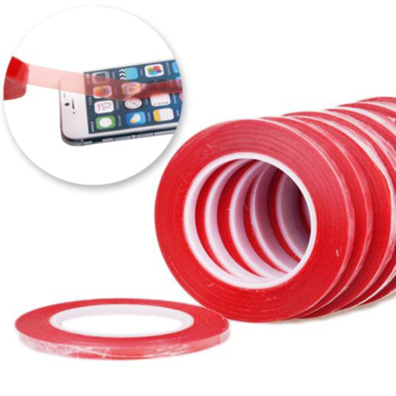 50M 3MM Red Double Side Tape Strong Sticky Adhesive For Mobile Cell Phon