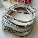 50pcs 5mm Men Women Unisex Blank Plain White Metal Sport Headband Hair Band Gift
