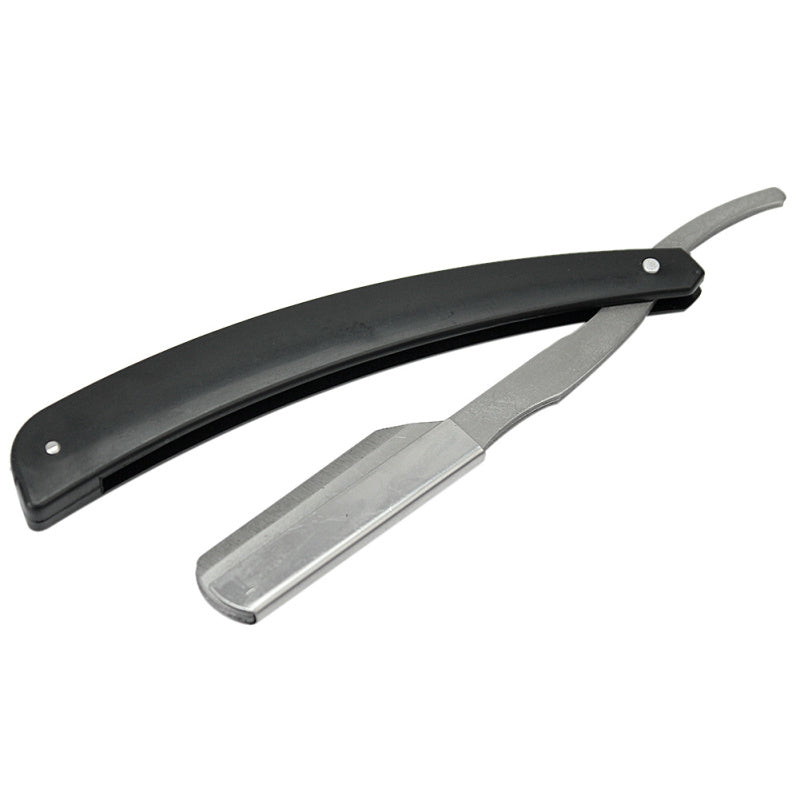 Plastic Razor Straight Edge Replacement Blades Reusable Straight Razor Handle