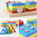 Geometric Shapes Developmental Geometric Puzzle Board Blocks Wooden BabyToy FUA