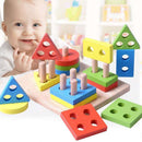 Geometric Shapes Developmental Geometric Puzzle Board Blocks Wooden BabyToy YHW