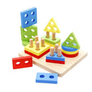 Geometric Shapes Developmental Geometric Puzzle Board Blocks Wooden BabyToy FUA