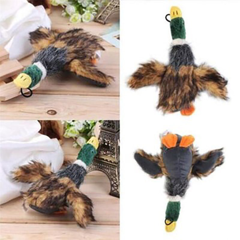 Realistic Pet Puppy Dog Chew Squeaker Squeaky Sound Wild Duck Plush Funny  NGU