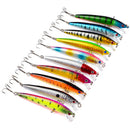 10pcs Fishing Lures Crankbaits Hook Minnow Baits Tackle Crank Fishing Kit