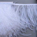 White Trimming Satin Header Plumes Fringe Satin Ribbon Ostrich Feather  ZJF UMX