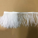 White Trimming Satin Header Plumes Fringe Satin Ribbon Ostrich Feather  ZJF UMX