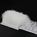White Trimming Satin Header Plumes Fringe Satin Ribbon Ostrich Feather  ZJF UMX