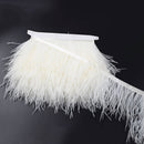 White Trimming Satin Header Plumes Fringe Satin Ribbon Ostrich Feather  ZJF UMX