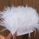 White Trimming Satin Header Plumes Fringe Satin Ribbon Ostrich Feather  ZJF UMX