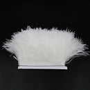 White Trimming Satin Header Plumes Fringe Satin Ribbon Ostrich Feather  ZJF UMX