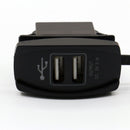 5V 3.1A Motorcycle Car Dual USB Power Charger Port Socket Plug LED Lig XCQ
