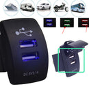 5V 3.1A Motorcycle Car Dual USB Power Charger Port Socket Plug LED Lig XCQ
