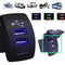5V 3.1A Motorcycle Car Dual USB Power Charger Port Socket Plug LED Lig XCQ