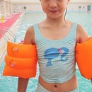2pcs Inflatable Swim Rollup Arm Bands Rings Floats Tube Armlets for Kids FWH