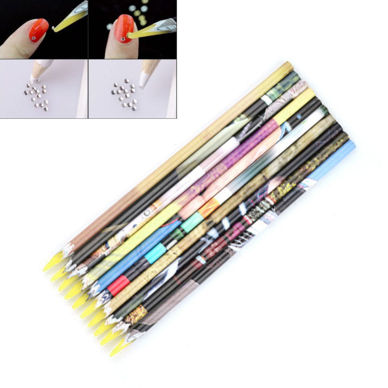 Gem Crystal Rhinestone Picker Pencil Nail Art Craft Decor Tools Kit Wax Co ARY