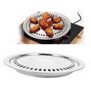 Indoor Outdoor BBQ Smokeless Stovetop Grill Non-stick Roasting Pan Round NWK