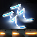 White/Amber Turn Signal Daytime Running 2x LED Light Strip Tube Switchba WFJ