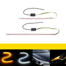 White/Amber Turn Signal Daytime Running 2x LED Light Strip Tube Switchba WFJ