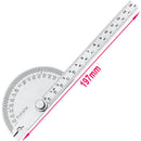 Stainless Steel Round Head Rotary Protractor Angle Measuring Ruler 180  IYV