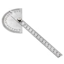 Stainless Steel Round Head Rotary Protractor Angle Measuring Ruler 180  IYV