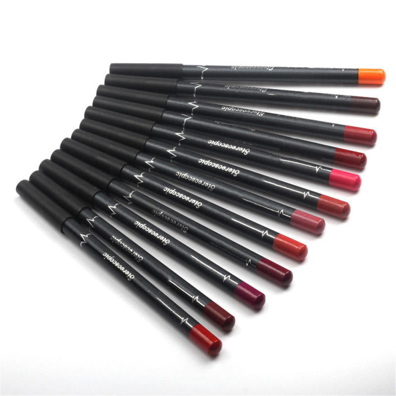 12PCS Waterproof Lipstick Lip Liner Long Lasting Matte Lipliner Pencil N TCZ