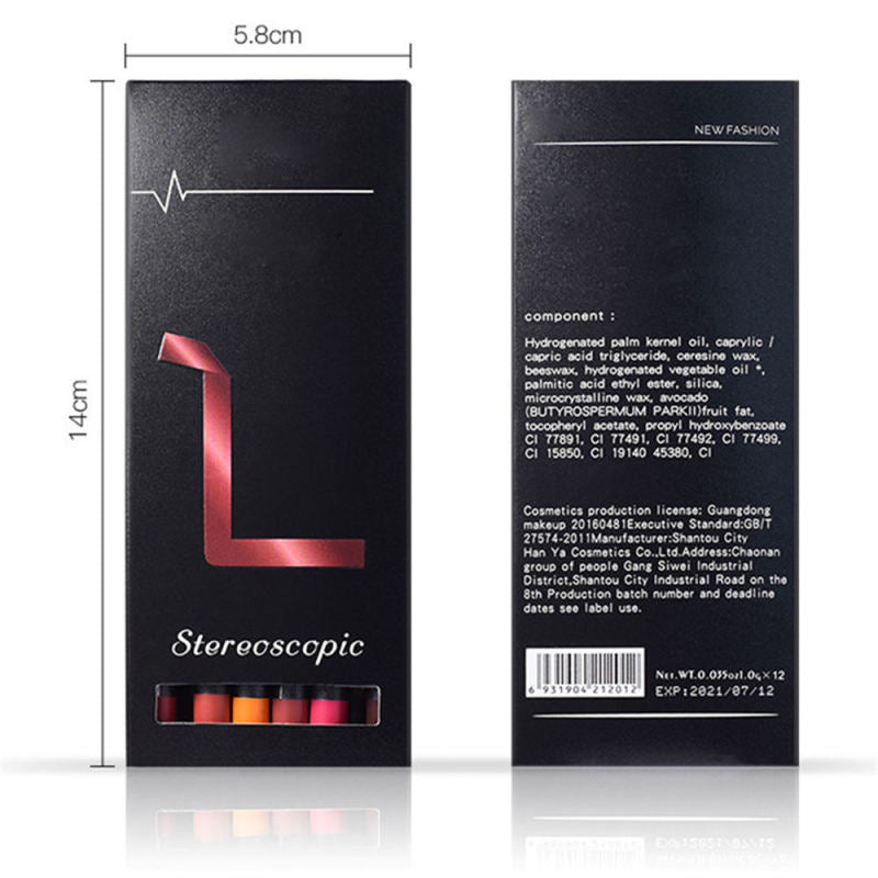 12PCS Waterproof Lipstick Lip Liner Long Lasting Matte Lipliner Pencil N TCZ
