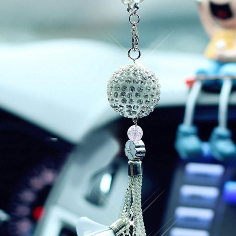 1x Car Rear View Mirror Pendant Crystal Hanging Ornament Car Interior Home Welt