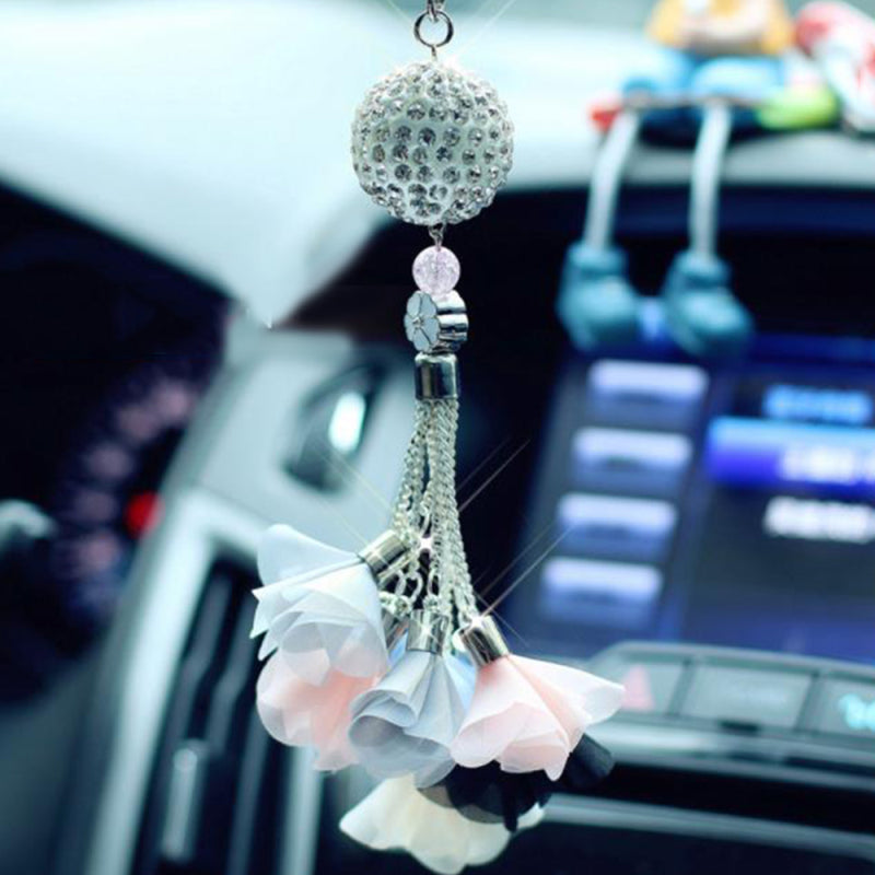 1x Car Rear View Mirror Pendant Crystal Hanging Ornament Car Interior Home Welt