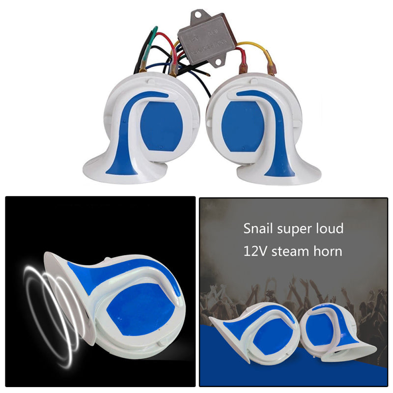 1 Set 12V Loud Car Truck 110DB Dual-tone Snail Electric Air Horn Universal vb c