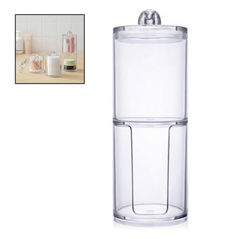 Acrylic Transparent Box Makeup Cotton Pad Round Container Storage Holde QUP