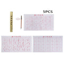 5X No Ink Magic Water Writing Cloth Brush Gridded Fabric Mat Calligraphy PMA