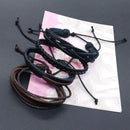 Vogue Leather Wrap Braided Wristband Cuff Punk Men Women Bracelet Bangle KYA