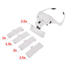 Headband Magnifier Lighted Glass Optivisor w/ 5 Lens for Hobby Repair Read XOM