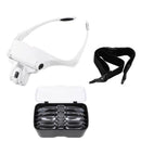 Headband Magnifier Lighted Glass Optivisor w/ 5 Lens for Hobby Repair Read XOM