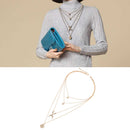 Women Multi-layer Chain Sequin Moon Pendant Crystal Choker Necklace Jew NEB