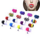 2Pcs Massage Tongue Ring Stud Body Piercing Barbell Magic Stainless Steel QSY