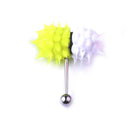 2Pcs Massage Tongue Ring Stud Body Piercing Barbell Magic Stainless Steel QSY