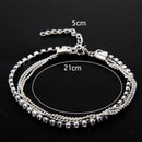 Casual Chain Women Crystal Drill Multi-layer Bracelet Anklet Women's Jewelr *2 q