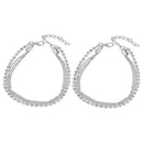 Casual Chain Women Crystal Drill Multi-layer Bracelet Anklet Women's Jewelr *2 q