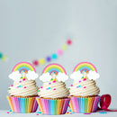 300 x Mini Rainbows Edible Cupcake Cake Toppers Stand Up Fairy Decorations QOL