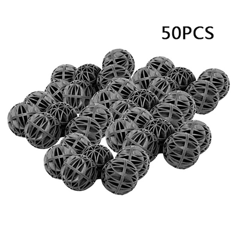 50Pcs Bio Balls Wet Reef Filter Media Aquarium Koi Fish Pond Dry 16mm Re IPG