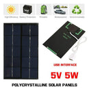 5V 5W Portable USB Solar Panel Power Bank Tablet Phone Charger Camping  QLN WFX