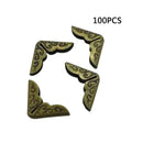 100PCS Metal Book Corner Scrapbooking Protectors Albums Folder File Bronze FVG