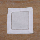 1pc White Linen/Cotton Hemstitched Cocktail Napkins Cloth Coaste good quality CY