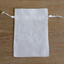 3x Small White Drawstring Gift Bag Cotton Cloth Jewelry Pouch Wedding Embr CGY