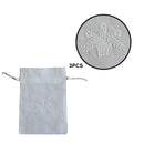 3x Small White Drawstring Gift Bag Cotton Cloth Jewelry Pouch Wedding Embr CGY