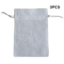 3x Small White Drawstring Gift Bag Cotton Cloth Jewelry Pouch Wedding Embr CGY