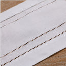 23*15cm White Hemstitch Dinner Napkins Ladder Cotton Linen Cloth Table Nap GTI