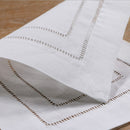 23*15cm White Hemstitch Dinner Napkins Ladder Cotton Linen Cloth Table Nap GTI