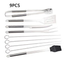 9pcs BBQ Barbecue Tool Set Stainless Steel Grill Grilling Accessory With C BJX